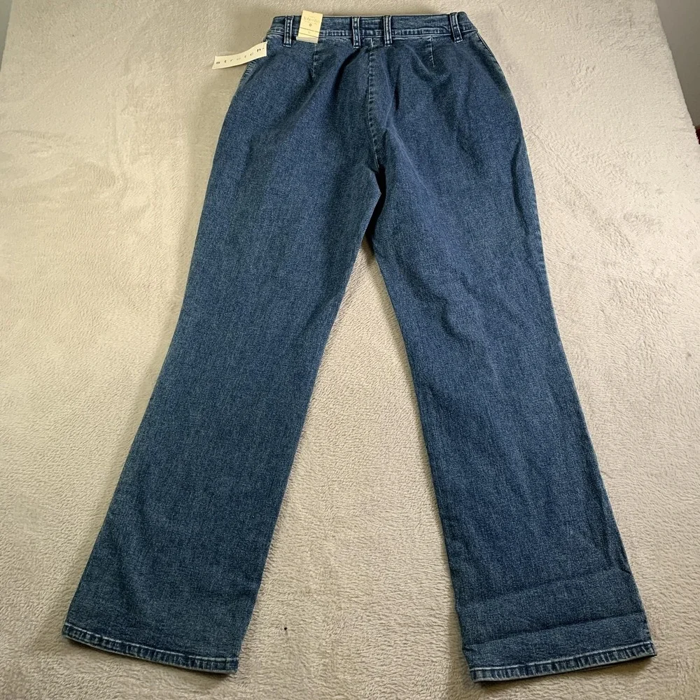 Vintage St Johns Bay Jeans Womens 12 Blue Stonewash High Rise Straight 30x31 NEW